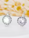 TOUPOP Sterling Silver Celtic Knot Drop Dangle Leverback Earrings-0-5
