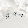 wholesale 925 Sterling Silver 925 Cute Cartoon Cow with Heart Pendant Drop Earrings for Women and Girls Gift Ideas-0-4