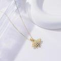 wholesale 14K Gold Honeybee Pendant Necklace with Cubic Zirconia and Black Onyx Accents for Women-0-4