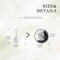 wholesale 925 Sterling Silver Filigree Leaf Drop Earrings with Hook Closure-0-3