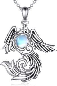 wholesale 925 Sterling Silver Moonstone Phoenix Pendant Necklace for Women-Moonstone