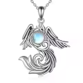 wholesale 925 Sterling Silver Moonstone Phoenix Pendant Necklace Wholesale for Women-0-0