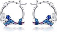 wholesale 925 Sterling Silver Mermaid Starfish Hoop Earrings for Women Ocean Lover -mermaid