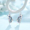 wholesale 925 Sterling Silver Blue & Purple Abalone Shell Butterfly Drop Earrings for Women-0-2