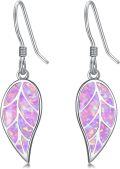 wholesale 925 Sterling Silver Leaf Opal Drop Earrings - Mother's Day Gifts for Women-0-24