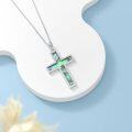 wholesale Sterling Silver Abalone Shell Cross Necklace Christian Gift for Women-0-19