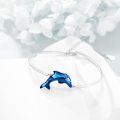 wholesale 925 Sterling Silver Blue Crystal Butterfly Bangle Bracelet for Women-0-3