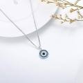 wholesale 925 Sterling Silver Blue Evil Eye Pendant Necklace-0-3