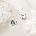 wholesale 925 Sterling Silver Heart-Shaped Volleyball Patterned Sport Ball Drop Earrings for Women-0-4