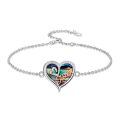 TOUPOP 925 Sterling Silver Crystal Sister Bracelet, 7+2 Inches-0-0
