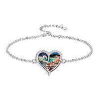 TOUPOP 925 Sterling Silver Crystal Sister Bracelet, 7+2 Inches-undefined