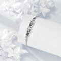 wholesale 925 Sterling Silver Mushroom Moon Star Bar Bracelet Oxidized Silver Rope Chain Jewelry-0-3