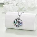 wholesale 925 Sterling Silver Tree of Life Abalone Shell Pendant Necklace for Women Girls-0-3