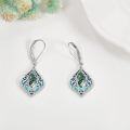 wholesale 925 Sterling Silver Green Abalone Shell Filigree Teardrop Dangle Earrings-0-3
