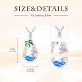 wholesale Palm Tree/sea Turtle/dolphin/flamingo Necklace 925 Sterling Silver Teardrop Ocean Necklace Blue Opal Wave Jewelry Summer Christmas Gifts For Women Her -0-4