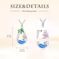 TOUPOP Sterling Silver Blue Opal Ocean Wave Teardrop Necklace-0-4
