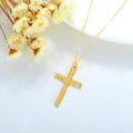 wholesale 14K Gold Diamond-Cut Cross Pendant Necklace 16+2 Chain Christian s for Her-0-2