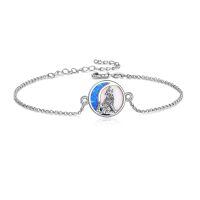 TOUPOP Sterling Silver & Stone Wolf Link Bracelet for Women-undefined