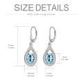 wholesale 925 Sterling Silver 3 ct Moissanite D VVS Tear Drop Halo Leverback Earrings-0-28
