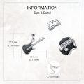 wholesale 925 Sterling Silver Electric Guitar Necklace with Black Enamel and CZ Stones Musical Instrument Jewelry for Women Girls Gift 48 Chain Length-0-4