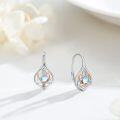 wholesale 925 Sterling Silver Celtic Moonstone & Rose Gold Plated Irish Knot Drop Earrings for Women - Hypoallergenic Leverback  Set-0-3