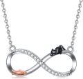 wholesale TOUPOP Infinity Necklace For Women 925 Sterling Silver Cat Pendant Necklace Anniversary Birthday Jewelry Gifts For Wife -0-0