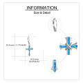 wholesale 925 Sterling Silver Opal Cross Abalone Shell Leverback Earrings for Women-0-3