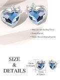wholesale 925 Sterling Silver Blue Heart Cat Earrings-0-2