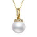 TOUPOP 14K Gold Pearl Necklace with Bow/Heart/Dolphin Pendant-0-0