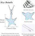 wholesale 925 Sterling Silver White Fire Opal Starfish Pendant Necklace Sea Life Jewelry for Women Girls 45cm Chain Length-0-2
