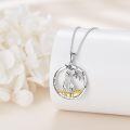 wholesale 925 Sterling Silver Giraffe Family Tree of Life Pendant Necklaces for Women Girls I Love You Forever s 45cm Chain Length-0-5