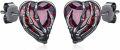 wholesale 925 Sterling Silver Heart-Shaped Skeleton Hand Stud Earrings with Red Crystal Stone Gift for Women-0-0