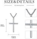 wholesale 925 Sterling Silver &  Cross Pendant with Braided Chain - Christmas/Birthday Gift for Him-0-1