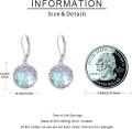 wholesale 925 Sterling Silver Blue Moonstone Shamrock Tree Of Life Drop Earrings-0-5