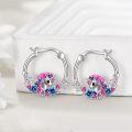 wholesale 925 Sterling Silver Unicorn Floral Huggie Hoop Earrings - Cute Animal Design Jewellery Gift for Girls and Women-0-2