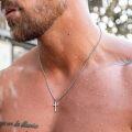 wholesale  925 Sterling Silver Cross Pendant Necklace for Men - Valentines Day Gift-0-2