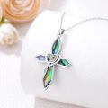 wholesale 925 Sterling Silver Abalone Shell Heart Cross Tree of Life Star of David Compass Pendant Necklace-0-1
