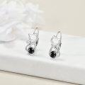 wholesale 925 Sterling Silver Birthstone Kitten Leverback Cat Earrings for Women-0-2