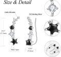 wholesale 925 Sterling Silver Black Onyx & CZ Star Ear Climber Earrings for Women - Bridal  Ideas-0-5