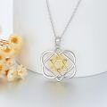wholesale 925 Sterling Silver Star of David Pendant Necklace with Interwoven Hearts and Chain Gift for Women Girls-0-4