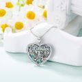 wholesale 925 Sterling Silver Abalone Shell & Diamond Tree of Life Heart Pendant Necklace for Women-0-1