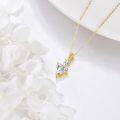 wholesale 14K Gold Teardrop & Heart Shape Cubic Zirconia Pendant Necklace Elegant s for Her-0-4