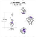 wholesale 925 Sterling Silver Celtic Knot Purple Crystal Drop Earrings-0-3