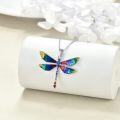 wholesale 925 Sterling Silver Dragonfly Pendant Necklace Multicolor Enamel s for Women-0-2