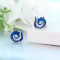 TOUPOP Sterling Silver Epoxy Wave Stud Earrings Beach Jewelry Gifts-0-2