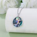 wholesale 925 Sterling Silver Abalone Shell Dancing Girl Pendant Necklace Gift for Women Girls Dance Lover Yoga Fitness Workout Jewelry-0-1