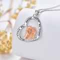wholesale 925 Sterling Silver Mother Daughter Photo Pendant Necklaces with Cubic Zirconia and Engraved Message Always My Mother Forever My Friend 18 inches Chain (Gold Plated)-0-2