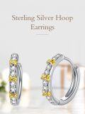 wholesale 925 Sterling Silver & 18K Gold Plated CZ Twist Design Huggie Earrings for Women-0-4