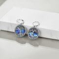 wholesale 925 Sterling Silver Abalone Shell Tree of Life Drop Earrings for Women Girl's-0-1