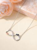 TOUPOP 925 Sterling Silver Cat Pendant Necklace Infinity Jewelry Gift For Women-0-2
